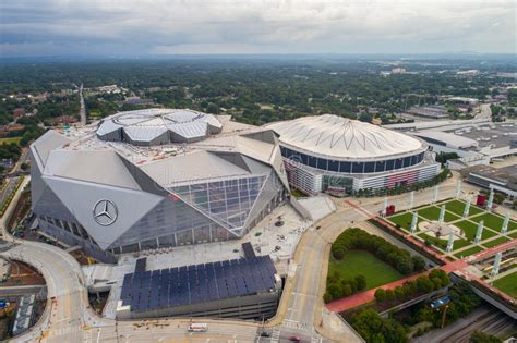 Aerial Image Atlanta Georgia Dome And Mercedes Benz Stadium Editorial