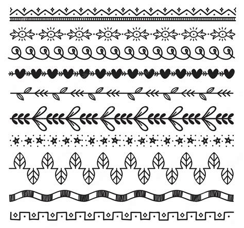 Premium Vector Set Of Cute Hand Drawn Border