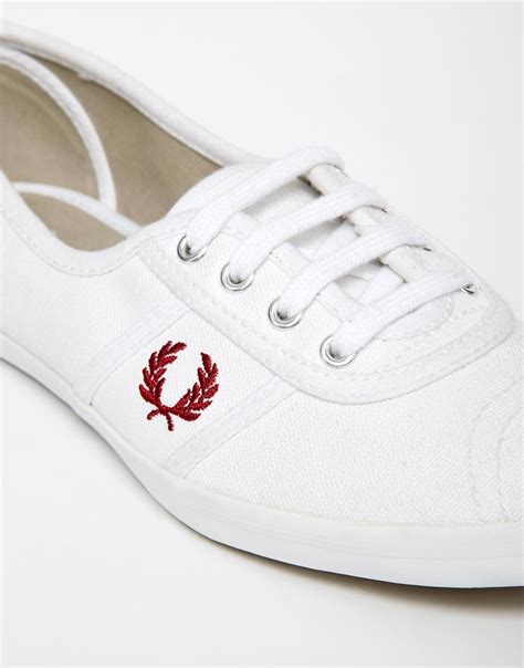 Fred Perry Aubrey Twill White Plimsoll Trainers Lyst