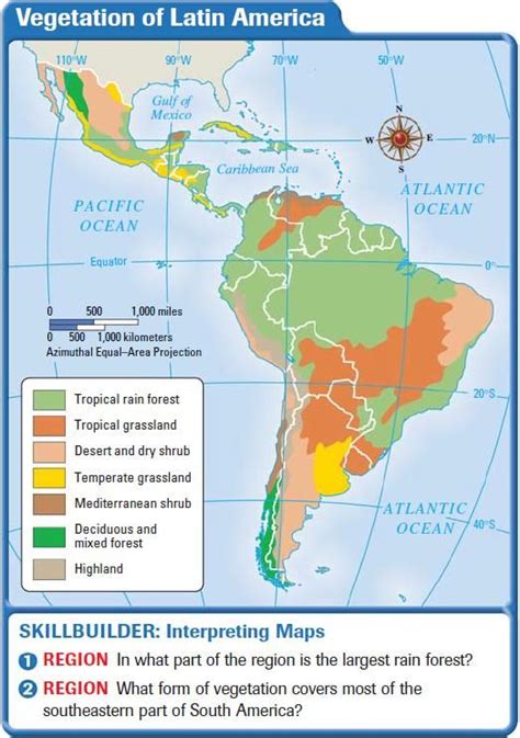Vegetation Of Latin America South America Climate Caribbean Latin