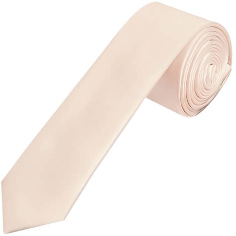 Plain Blush Skinny Satin Tie