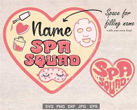 Spa Squad Svg Bundle Space For Name For Birthday Girl Spa Etsy