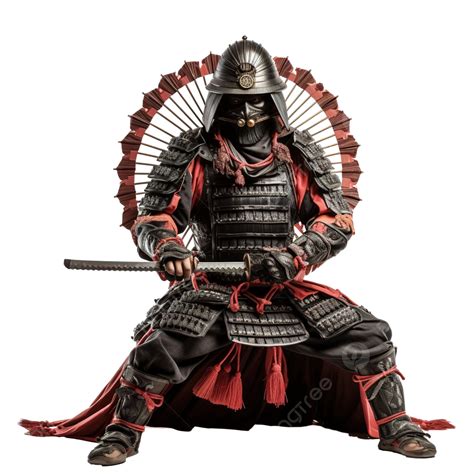 Guerreiro Samurai Com Espada Katana E Leque Png Guerreiro Samurai