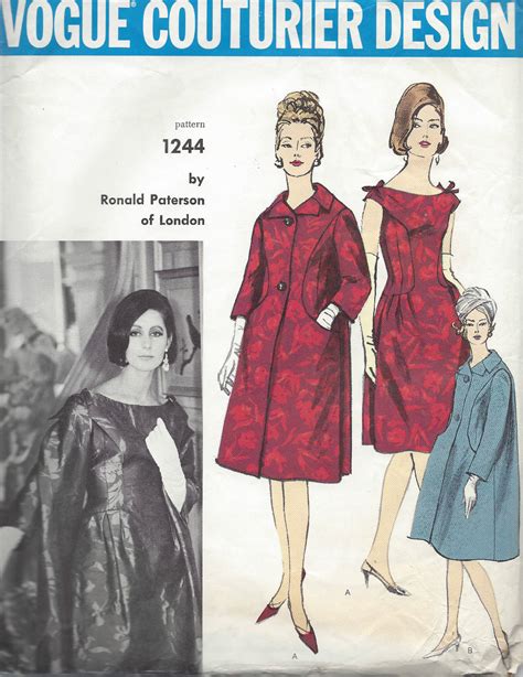 1950s Vintage Vogue Sewing Pattern B34 Coat And Dress 1265r By Ronald