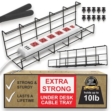 Buy Under Desk Cable Tray Super Sturdy Cable Organizer For Wire