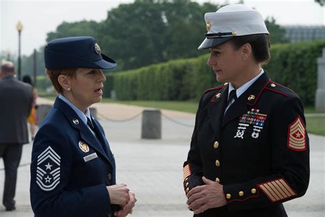 Servicewomen Future Marine Barracks Sergeant Major Honored