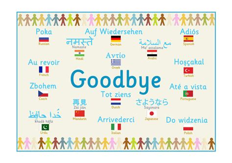 Multilingual ‘goodbye Poster Free Early Years And Primary Teaching