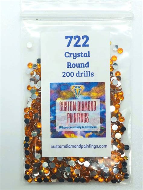 Dmc 722 Diamond Painting Round Crystal Drills Beads Light Etsy