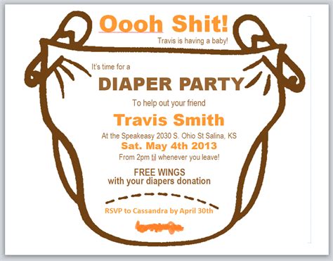 Diaper Party Invitations Free Printable
