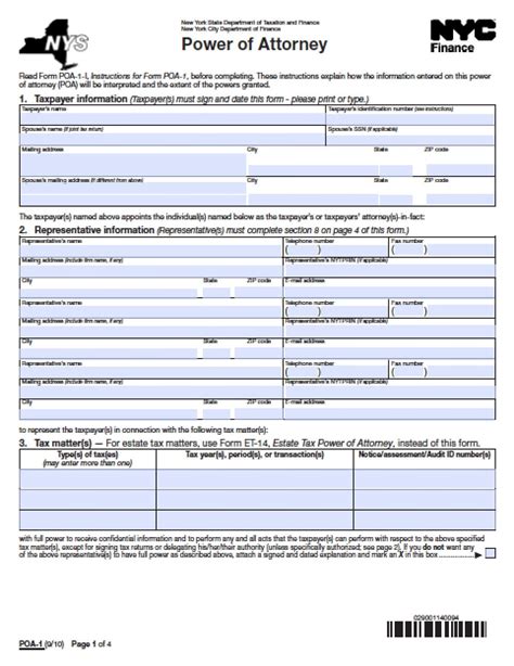 Nys Poa Form 2023 Printable Forms Free Online
