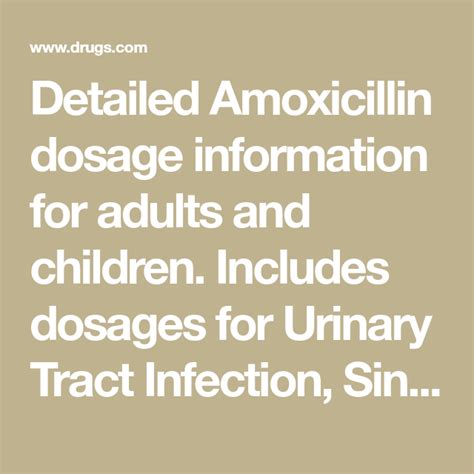 Detailed Amoxicillin Dosage Information For Adults And Children