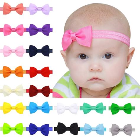 Buy Newborn Bow Knot Headbands Girls Elastic Hair