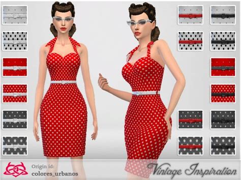 The Sims Resource Recolor Pin Up Dress Lunares 2 By Colores Urbanos