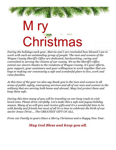 Free Printable Christmas Letter Template