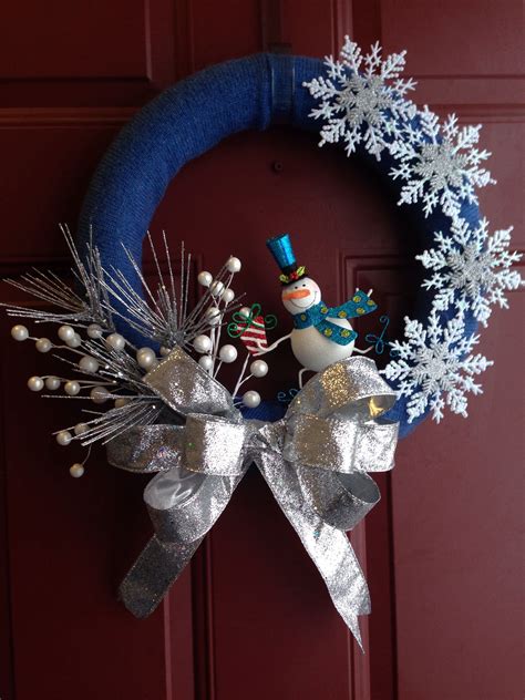 My Christmas Wreath Snowman Ornament Repurposed Old Sweater Dollar