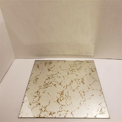 Vintage 70s Mirror Tiles 12 X 12 Inches 5 Gold Vein Mirrors Hoyne