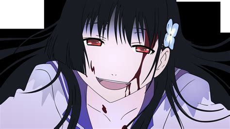 X Resolution Black Haired Female Anime Character With Blood On Her Face Hd Wallpaper