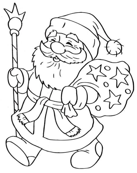 Santa Claus Holding A Christmas Ornament Coloring Page