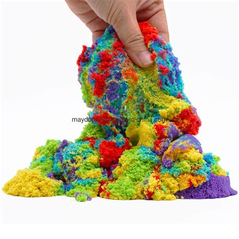 Colorful Magic Sand Diy Rainbow Kinetic Sand Sensory Toys For Kids