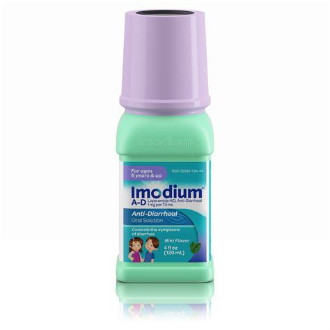 Imodium A D Liquid Anti Diarrheal Medicine For Kids Mint 4 Fl Oz