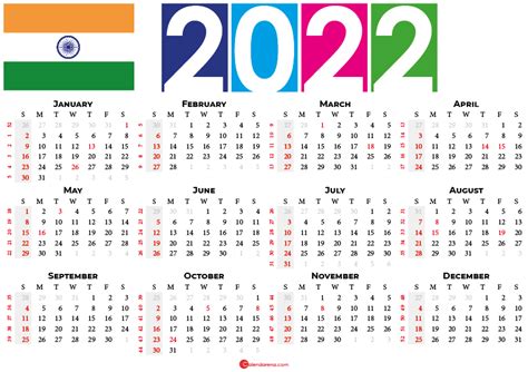 Download Free 2022 Calendar India With Indian Holidays