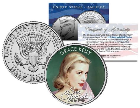 Grace Kelly 1950s Sex Symbol Colorized Jfk Kennedy Half Dollar U S Coin Ebay