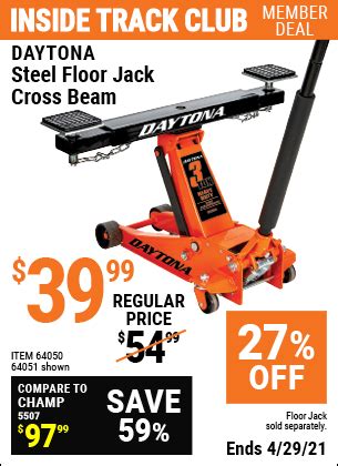 Redeem harbor freight tools coupons, including free shipping april 2021. DAYTONA Steel Floor Jack Cross Beam for $39.99 in 2021 ...