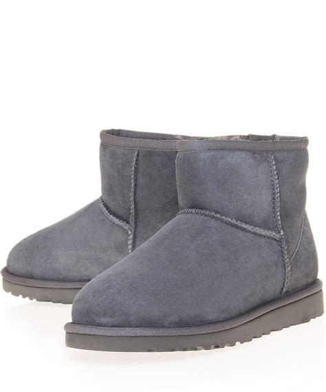 Lyst Ugg Grey Classic Mini Sheepskin Boots In Gray