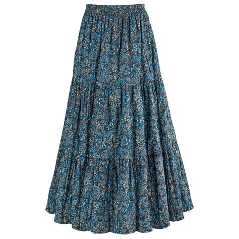 Catalog Classics Womens Reversible Broomstick Skirt Blue Lagoon