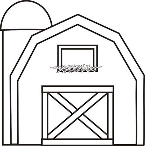 Barn Outline Barn With Silo Coloring Page Barns  Clipartix