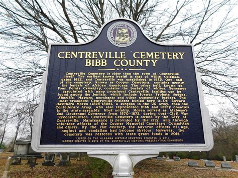 Centreville Cemetery Historic Marker Centreville Alabama Jimmy