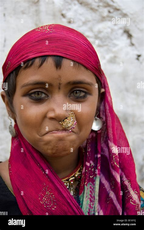 Portrait Of A Rajasthani Girl From The Bhopa Tribe Thar Desert