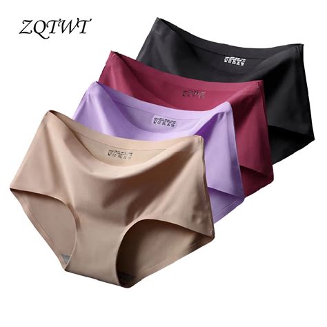 Zqtwt 4pcslot Hot Sale Sexy Panties Ultra Thin Tanga Comfort Ice Silk Lingerie Women Underwear