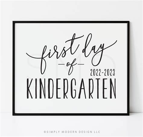 First Day Of Kindergarten Sign First Day Of School Etsy
