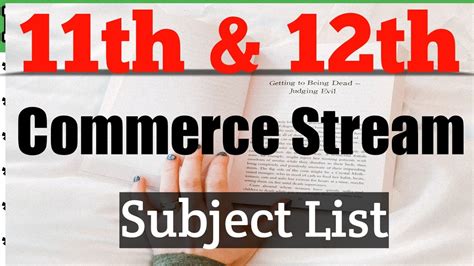 Subject For Commerce Stream For Class 11th And 12th 11th And 12th