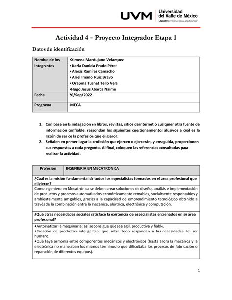 A4 Equipo 4 Actividad 4 1 Actividad 4 Proyecto Integrador Etapa 1