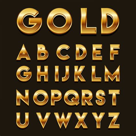Gold Alphabet Vector At Collection Of Gold Alphabet
