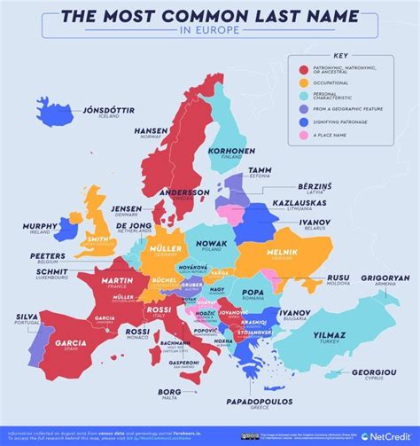 This Map Reveals The Most Common Surnames Used In Every Country Of The