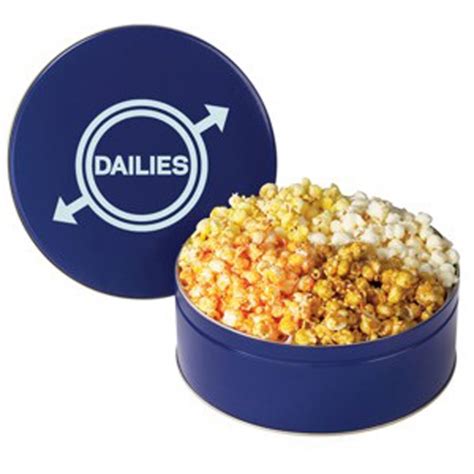 Four Flavor Popcorn Tins Custom Made With Your Logo