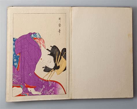 [shunga pillow book japan leporello mit 10 kolorierten drucken auf textilem grund