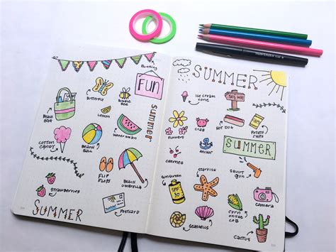 92 Summer Bullet Journal Doodle Prompts — Sweet Planit
