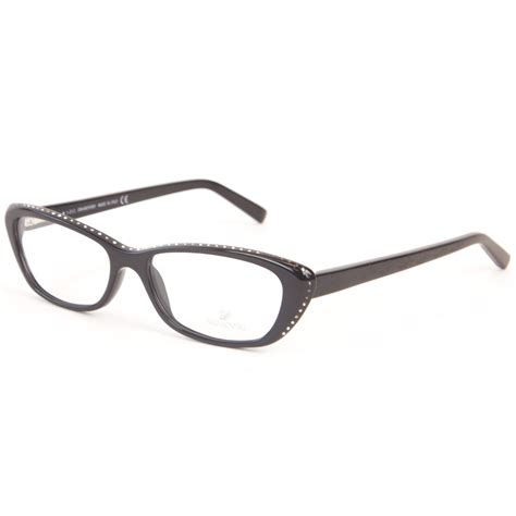 Swarovski Womens Crystal Accent Semi Cateye Eyeglass Frames Sw5013