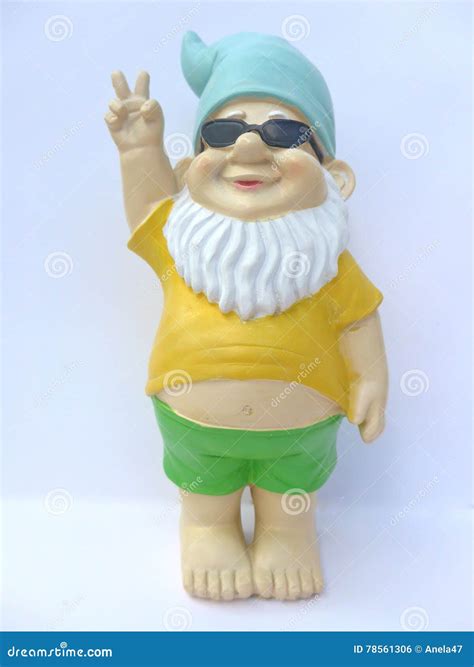 Funny Dwarf With Sunglasses Makes Peace Sign Stock Photo Image Of