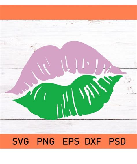 Pink And Green Lips Svg Lips Svg Kiss Svg Lips Print Svg Pink Lips