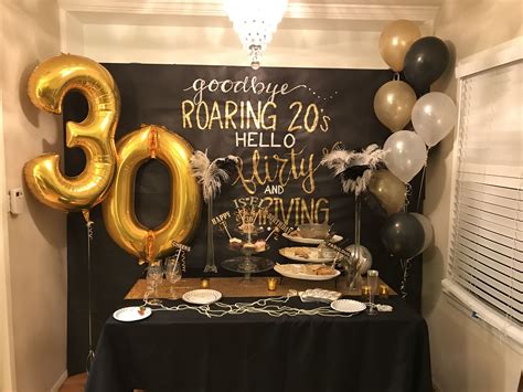 1920’s themed 30th birthday decor | 30th birthday decorations, 30th