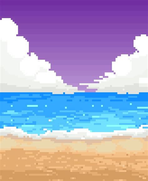 🏖 𝙿𝚒𝚡𝚎𝚕 𝙱𝚎𝚊𝚌𝚑 💖🥥 Arte Em Pixels Arte 8 Bits 8bit Art