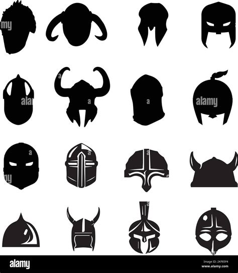 A Vector Illustration Of Spartan Warrior Helmets Isolated On A White