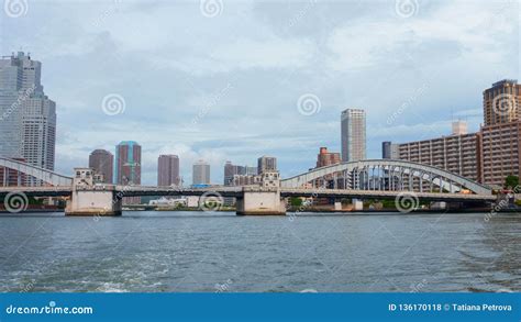Bridge Over The Tokyo Sumida River Japan Stock Photo Image Of