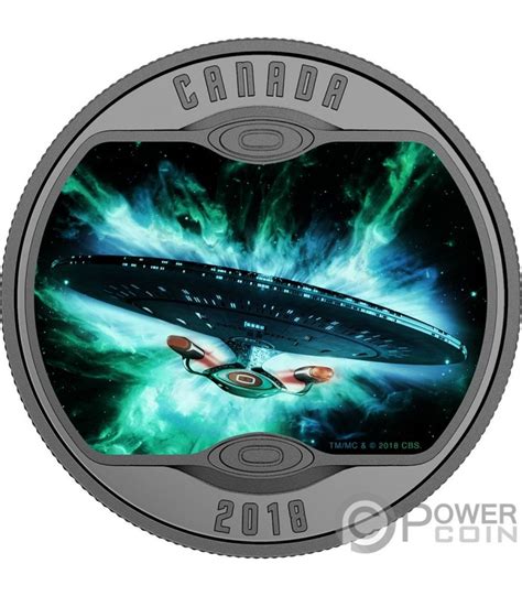 Enterprise D Star Trek Next Generation Silber Münze 10 Canada 2018