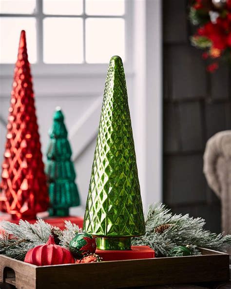 Maybe you would like to learn more about one of these? Mercury-Glass Green Diamond Tabletop Christmas Tree #Green ...